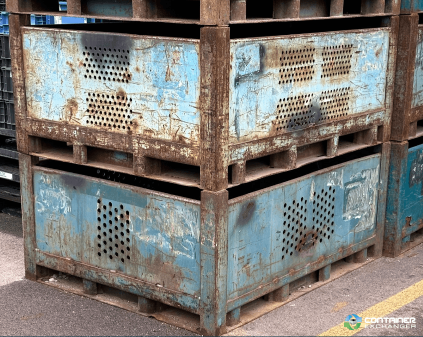 Metal Bins For Sale: Used 54x44x25 Rigid Vented Metal Bins No Drop Gates Ohio In Ohio - image  2 Metal Bins For Sale: Used 54x44x25 Rigid Vented Metal Bins No Drop Gates Ohio In Ohio - image  2
