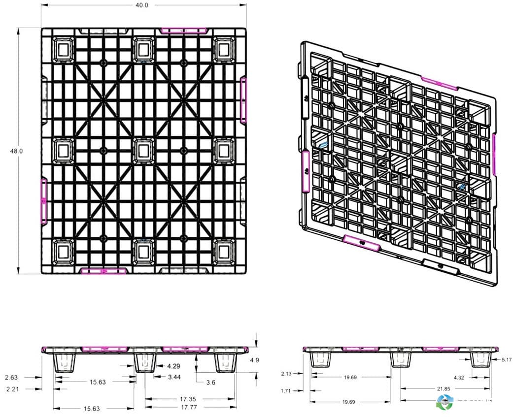 Plastic Pallets For Sale: 48x40x5 Nestable Light Duty Plastic Pallets Michigan In Michigan - image  3 Plastic Pallets For Sale: 48x40x5 Nestable Light Duty Plastic Pallets Michigan In Michigan - image  3