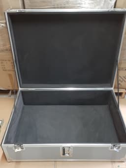 Wood Crates For Sale: New 43x31x13 Felt Lined Silver Cases with Wheels New York In New York - image 2 Wood Crates For Sale: New 43x31x13 Felt Lined Silver Cases with Wheels New York In New York - image 2