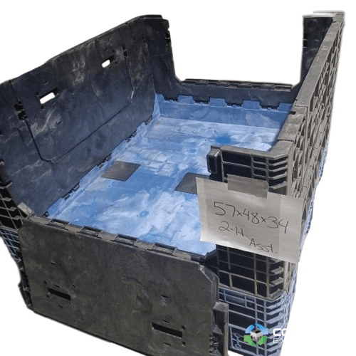Pallet Containers For Sale: Used 57x48x34 Collapsible Plastic Pallet Containers with 2 Drop Doors- Mixed Indiana In Indiana - image  1 Pallet Containers For Sale: Used 57x48x34 Collapsible Plastic Pallet Containers with 2 Drop Doors- Mixed Indiana In Indiana - image  1
