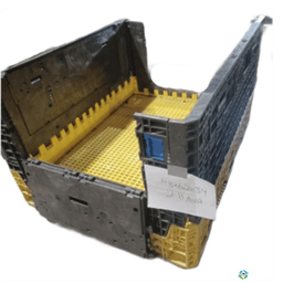 Pallet Containers For Sale: Used 62x48x34 Collapsible Bulk Containers with 2 Long Side Doors- Mixed Colors Indiana In Indiana - image  1 Pallet Containers For Sale: Used 62x48x34 Collapsible Bulk Containers with 2 Long Side Doors- Mixed Colors Indiana In Indiana - image  1