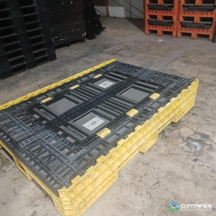 Pallet Containers For Sale: Used 62x48x34 Collapsible Bulk Containers with 2 Long Side Doors- Mixed Colors Indiana In Indiana - image  2 Pallet Containers For Sale: Used 62x48x34 Collapsible Bulk Containers with 2 Long Side Doors- Mixed Colors Indiana In Indiana - image  2