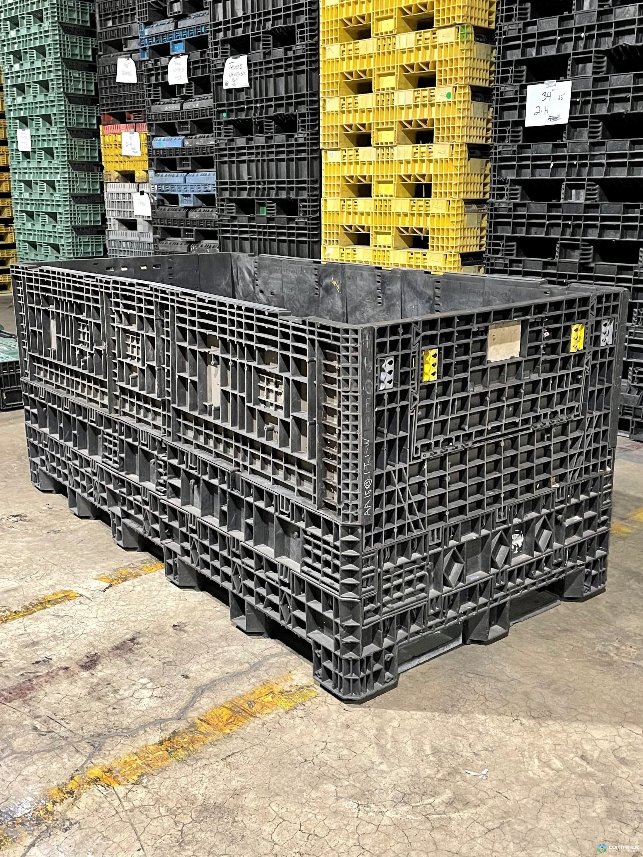 Pallet Containers For Sale: Used 96x48x34 Collapsible Plastic Containers with 2 Drop Doors- Mixed colors Indiana In Indiana - image  3 Pallet Containers For Sale: Used 96x48x34 Collapsible Plastic Containers with 2 Drop Doors- Mixed colors Indiana In Indiana - image  3