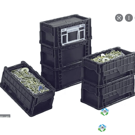 Stack & Nest Totes For Sale: USED 14X8X7 Stack and Nest Totes with Attached Lid Ontario In Ontario - image 1 Stack & Nest Totes For Sale: USED 14X8X7 Stack and Nest Totes with Attached Lid Ontario In Ontario - image 1