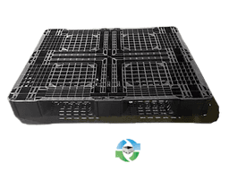 Plastic Pallets For Sale: Used 44x38x4.5  Black Stackable Plastic Pallets Indiana In Indiana - image  2 Plastic Pallets For Sale: Used 44x38x4.5  Black Stackable Plastic Pallets Indiana In Indiana - image  2