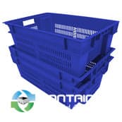 Stack & Nest Totes For Sale: NEW Blue 24x16x8 Stack and Nest Totes Vented Sides and Base FDA approved In Ontario - image  1 Stack & Nest Totes For Sale: NEW Blue 24x16x8 Stack and Nest Totes Vented Sides and Base FDA approved In Ontario - image  1