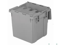 Stack & Nest Totes For Sale: New Grey 14.5x13.5x13.37 Attached lid Container Ontario In Ontario - image 2 Stack & Nest Totes For Sale: New Grey 14.5x13.5x13.37 Attached lid Container Ontario In Ontario - image 2