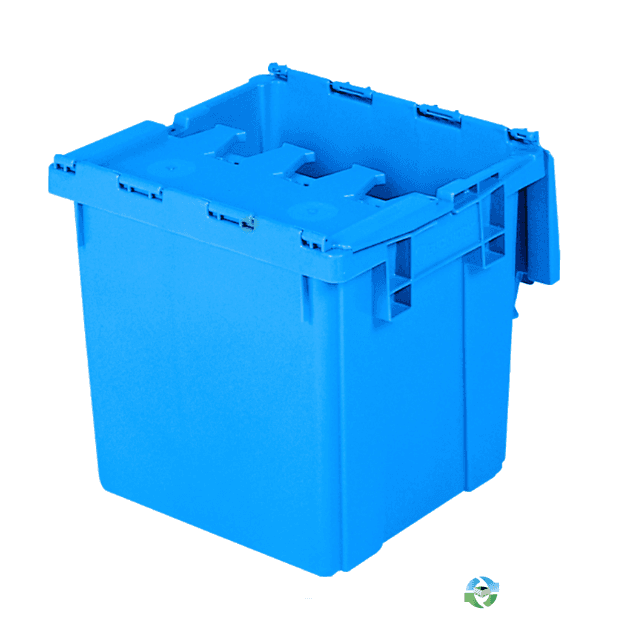 Stack & Nest Totes For Sale: New 14.75x13.5x13.37 Attached Lid Bin - Blue Ontario In Ontario - image 1 Stack & Nest Totes For Sale: New 14.75x13.5x13.37 Attached Lid Bin - Blue Ontario In Ontario - image 1