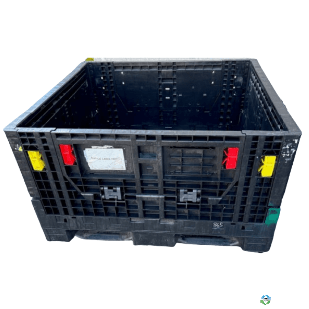 Pallet Containers For Sale: Used 45x48x27 Collapsible Bulk Bins with Drop Doors Canada In Ontario - image  1 Pallet Containers For Sale: Used 45x48x27 Collapsible Bulk Bins with Drop Doors Canada In Ontario - image  1