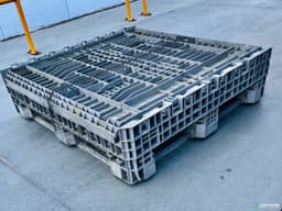 Pallet Containers For Sale: Used 45x48x34 Collapsible Bulk Containers with Drop Doors Black Colors Ontario In Ontario - image 2 Pallet Containers For Sale: Used 45x48x34 Collapsible Bulk Containers with Drop Doors Black Colors Ontario In Ontario - image 2