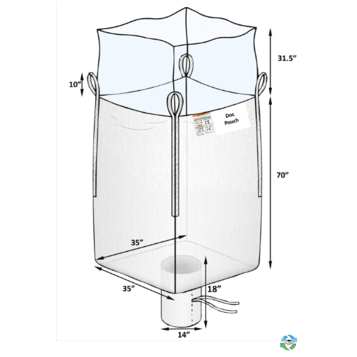 Bulk Bags - FIBC For Sale: NEW 35x35x70 Bulk Bags Duffle Top Spout Bottom Uncoated New Jersey In New Jersey - image 1 Bulk Bags - FIBC For Sale: NEW 35x35x70 Bulk Bags Duffle Top Spout Bottom Uncoated New Jersey In New Jersey - image 1