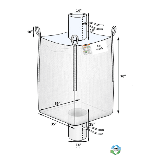Bulk Bags - FIBC For Sale: NEW 35x35x70 Spout Top Spout Bottom Bulk Bags Uncoated New Jersey California In New Jersey - image 1 Bulk Bags - FIBC For Sale: NEW 35x35x70 Spout Top Spout Bottom Bulk Bags Uncoated New Jersey California In New Jersey - image 1