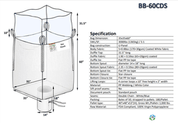 Bulk Bags - FIBC For Sale: NEW 35x35x60 Duffle Top Spout Bottom Bulk Bags Coated New Jersey In New Jersey - image  1 Bulk Bags - FIBC For Sale: NEW 35x35x60 Duffle Top Spout Bottom Bulk Bags Coated New Jersey In New Jersey - image  1