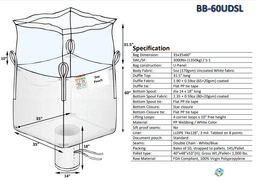 Bulk Bags - FIBC For Sale: NEW 35x35x60 Duffle Top Spout Bottom Bulk Bags with PE Liners New Jersey In New Jersey - image 1 Bulk Bags - FIBC For Sale: NEW 35x35x60 Duffle Top Spout Bottom Bulk Bags with PE Liners New Jersey In New Jersey - image 1