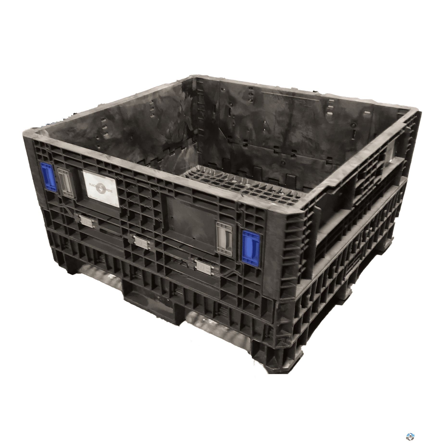 Pallet Containers For Sale: Reconditioned 30x32x25 All Black Bulk Container with Drop Doors Mississippi In Mississippi - image 1 Pallet Containers For Sale: Reconditioned 30x32x25 All Black Bulk Container with Drop Doors Mississippi In Mississippi - image 1