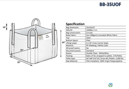 Bulk Bags - FIBC For Sale: NEW 35x35x35 Open Top Flat Bottom Bulk Bags New Jersey In New Jersey - image 1 Bulk Bags - FIBC For Sale: NEW 35x35x35 Open Top Flat Bottom Bulk Bags New Jersey In New Jersey - image 1