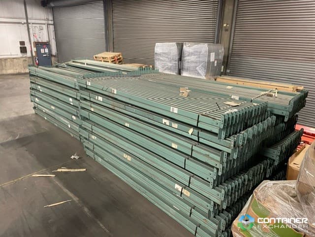 Beams For Sale: Used 144x3 Teardrop Style Shelf Beams (Green) In New Jersey - image 1 Beams For Sale: Used 144x3 Teardrop Style Shelf Beams (Green) In New Jersey - image 1