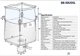 Bulk Bags - FIBC For Sale: NEW 35x35x50 Duffle Top Spout Bottom Bulk Bags with PE Liner In New Jersey - image 1 Bulk Bags - FIBC For Sale: NEW 35x35x50 Duffle Top Spout Bottom Bulk Bags with PE Liner In New Jersey - image 1