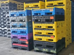Pallet Containers For Sale: New Monoflo 45x48x34 Multicolored Collapsible Bulk Containers w. Drop Doors Ohio In Ohio - image  2 Pallet Containers For Sale: New Monoflo 45x48x34 Multicolored Collapsible Bulk Containers w. Drop Doors Ohio In Ohio - image  2
