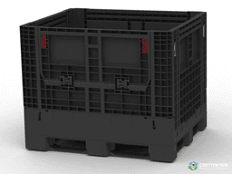 Pallet Containers For Sale: New Monoflo 48x40x39 Collapsible Bulk Containers with Drop Doors Grey Virginia In Virginia - image 1 Pallet Containers For Sale: New Monoflo 48x40x39 Collapsible Bulk Containers with Drop Doors Grey Virginia In Virginia - image 1