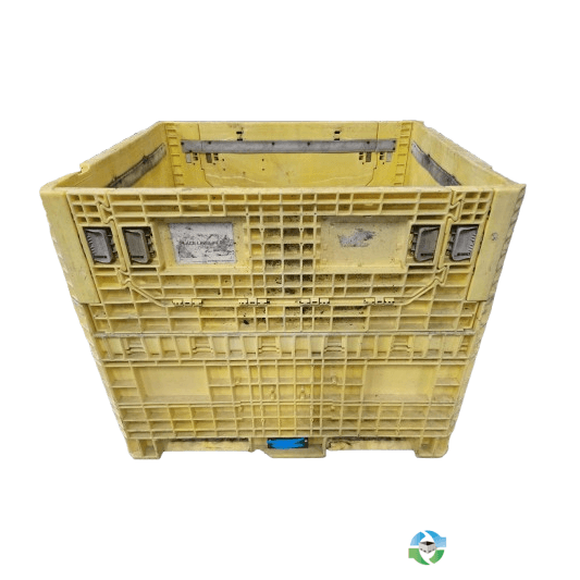 Pallet Containers For Sale: Refurbished 45x48x39 Collapsible Bulk Containers Yellow 2 Drop Downs Ohio In Ohio - image 1 Pallet Containers For Sale: Refurbished 45x48x39 Collapsible Bulk Containers Yellow 2 Drop Downs Ohio In Ohio - image 1
