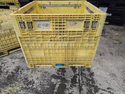 Pallet Containers For Sale: Refurbished 45x48x39 Collapsible Bulk Containers Yellow 2 Drop Downs Ohio In Ohio - image 2 Pallet Containers For Sale: Refurbished 45x48x39 Collapsible Bulk Containers Yellow 2 Drop Downs Ohio In Ohio - image 2