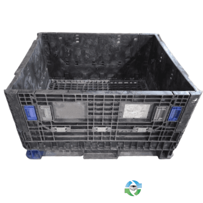 Pallet Containers For Sale: Refurbished 45x48x25 Collapsible Bulk Containers All Black with Drop Doors Ohio In Ohio - image 1 Pallet Containers For Sale: Refurbished 45x48x25 Collapsible Bulk Containers All Black with Drop Doors Ohio In Ohio - image 1