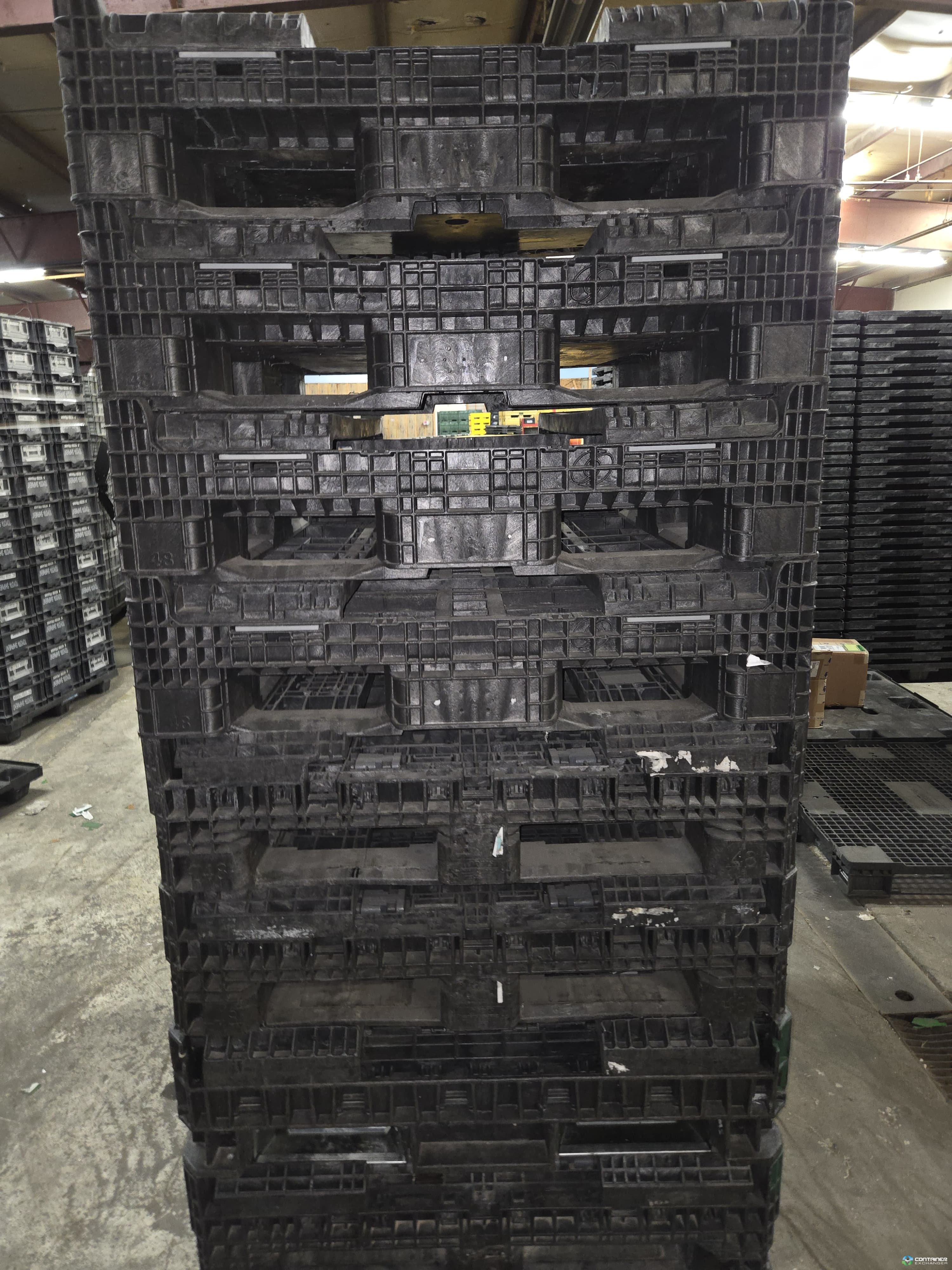 Pallet Containers For Sale: Refurbished 45x48x25 Collapsible Bulk Containers All Black with Drop Doors Ohio In Ohio - image 3 Pallet Containers For Sale: Refurbished 45x48x25 Collapsible Bulk Containers All Black with Drop Doors Ohio In Ohio - image 3
