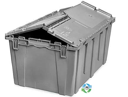 Stack & Nest Totes For Sale: Used Orbis 21x15x12 Stack and Nest Attached Lid Container Indiana In Indiana - image 2 Stack & Nest Totes For Sale: Used Orbis 21x15x12 Stack and Nest Attached Lid Container Indiana In Indiana - image 2