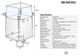 Bulk Bags - FIBC For Sale: NEW 35x35x50 Bulk Bags Duffle Top Spout Bottom Coated New Jersey In New Jersey - image 1 Bulk Bags - FIBC For Sale: NEW 35x35x50 Bulk Bags Duffle Top Spout Bottom Coated New Jersey In New Jersey - image 1