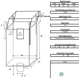 Bulk Bags - FIBC For Sale: New 34x44x48 Duffle Top Spout Bottom Bulk Bags Pennsylvania In Pennsylvania - image 1 Bulk Bags - FIBC For Sale: New 34x44x48 Duffle Top Spout Bottom Bulk Bags Pennsylvania In Pennsylvania - image 1