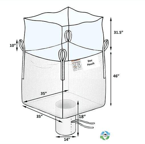 Bulk Bags - FIBC For Sale: NEW 35x35x46 Duffle Top Spout Bottom Bulk Bags Ohio California In New Jersey - image 1 Bulk Bags - FIBC For Sale: NEW 35x35x46 Duffle Top Spout Bottom Bulk Bags Ohio California In New Jersey - image 1