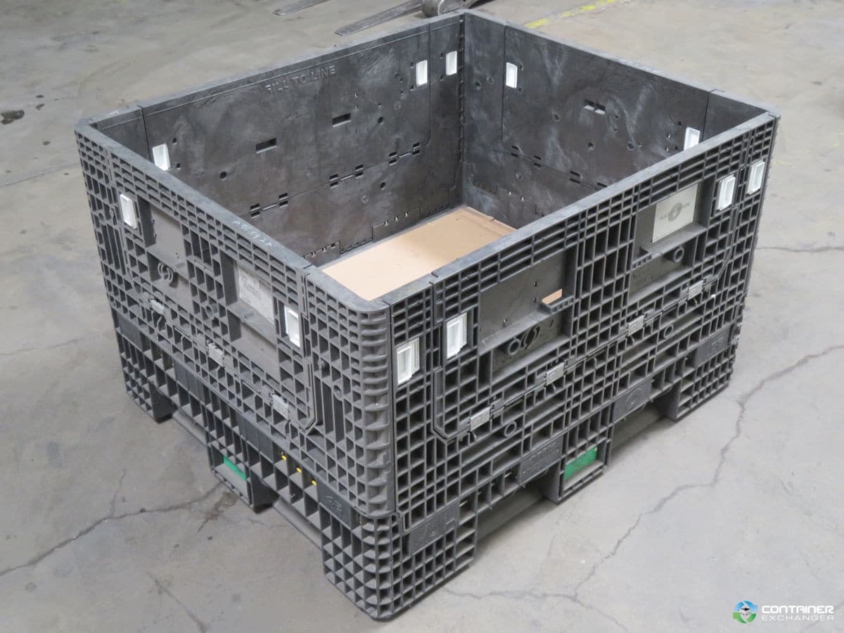 Pallet Containers For Sale: Used 56x48x34 Collapsible Bulk Containers w. Drop Doors Texas In Texas - image  1 Pallet Containers For Sale: Used 56x48x34 Collapsible Bulk Containers w. Drop Doors Texas In Texas - image  1
