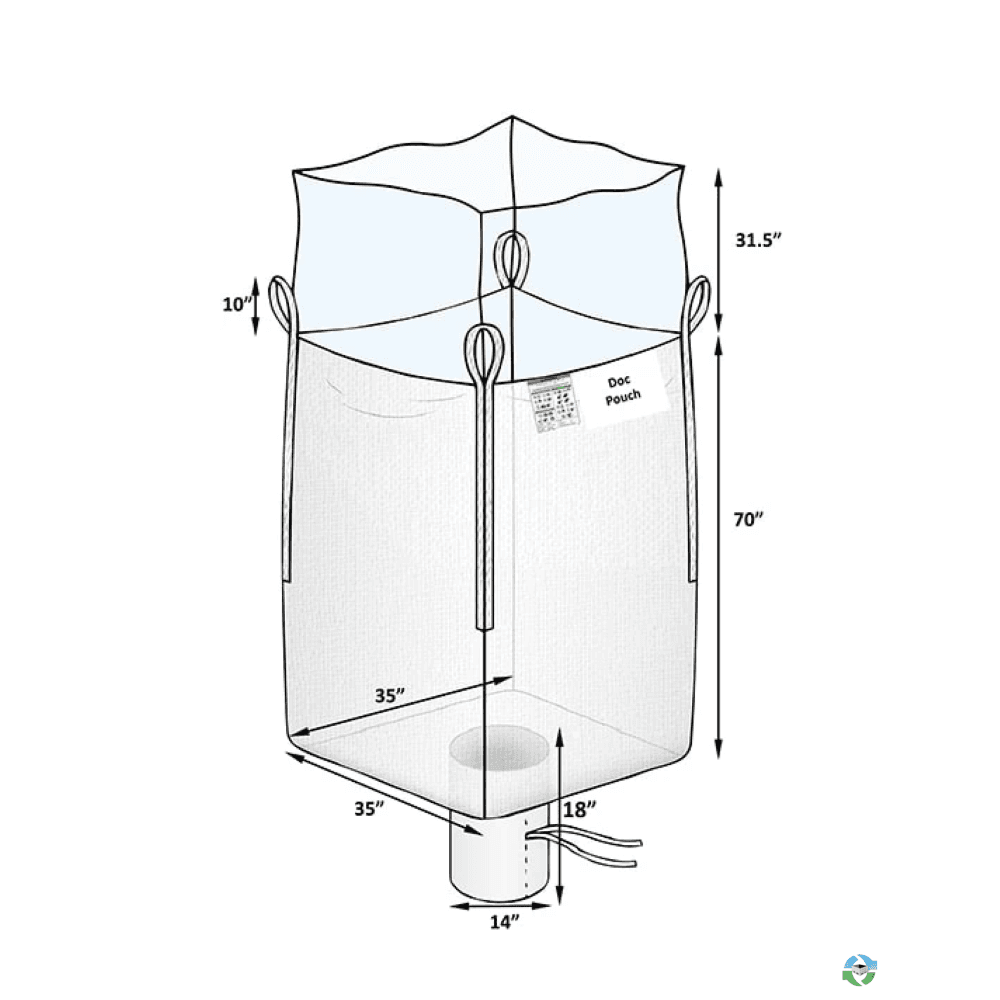 Bulk Bags - FIBC For Sale: New 35x35x70 Duffle Top Spout Bottom Bulk Bags New Jersey and California In New Jersey - image 1 Bulk Bags - FIBC For Sale: New 35x35x70 Duffle Top Spout Bottom Bulk Bags New Jersey and California In New Jersey - image 1