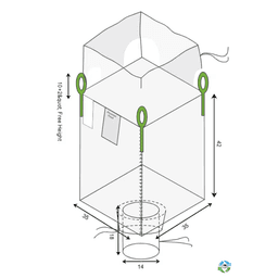 Bulk Bags - FIBC For Sale: New 35x35x42 Duffle Top Spout Bottom Bulk Bags Ohio 4,000 Lbs Capacity In Ohio - image  2 Bulk Bags - FIBC For Sale: New 35x35x42 Duffle Top Spout Bottom Bulk Bags Ohio 4,000 Lbs Capacity In Ohio - image  2