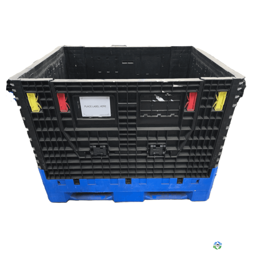 Pallet Containers For Sale: Refurbished 45x48x42 Blue Base Black Door Monoflo's (2) Drop Doors Ohio In Ohio - image  1 Pallet Containers For Sale: Refurbished 45x48x42 Blue Base Black Door Monoflo's (2) Drop Doors Ohio In Ohio - image  1