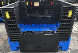 Pallet Containers For Sale: Refurbished 45x48x42 Blue Base Black Door Monoflo's (2) Drop Doors Ohio In Ohio - image  2 Pallet Containers For Sale: Refurbished 45x48x42 Blue Base Black Door Monoflo's (2) Drop Doors Ohio In Ohio - image  2