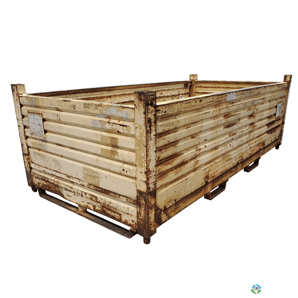 Metal Bins For Sale: Used 96x48x32 Collapsible Steel Tubs No Drop Doors Ohio In Ohio - image  1 Metal Bins For Sale: Used 96x48x32 Collapsible Steel Tubs No Drop Doors Ohio In Ohio - image  1