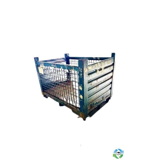 Metal Bins For Sale: Used Heavy Duty Stackable 46x32x33h” Steel Bulk Containers w/ Solid Floor & Runners Ontario In Ontario - image 1 Metal Bins For Sale: Used Heavy Duty Stackable 46x32x33h” Steel Bulk Containers w/ Solid Floor & Runners Ontario In Ontario - image 1