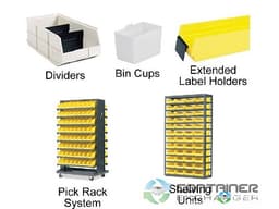 Organizer Bins For Sale: New 18x11x4 Hopper Front Shelf Storage Bins with Optional Shelving Ohio In Ohio - image  2 Organizer Bins For Sale: New 18x11x4 Hopper Front Shelf Storage Bins with Optional Shelving Ohio In Ohio - image  2