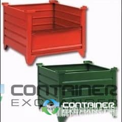 Metal Bins For Sale: NEW 43.5x43.5x30 Corrugated Solid Sided Metal Bulk Containers with Optional Doors Hopper Front Lugs Wisconsin In Wisconsin - image  1 Metal Bins For Sale: NEW 43.5x43.5x30 Corrugated Solid Sided Metal Bulk Containers with Optional Doors Hopper Front Lugs Wisconsin In Wisconsin - image  1