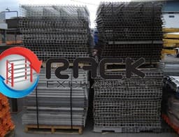 Uprights For Sale: Sections 20 ft x 44 in Pallet Rack w. 96 in Beams and Wire Decks In null - image  3 Uprights For Sale: Sections 20 ft x 44 in Pallet Rack w. 96 in Beams and Wire Decks In null - image  3