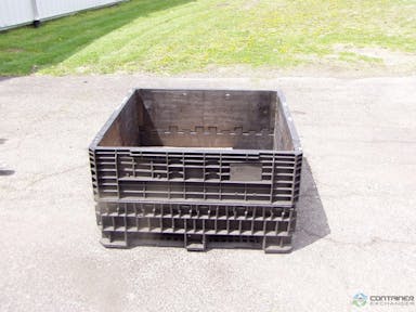 Pallet Containers For Sale: Used 45x48x25 Collapsible Bulk Containers - 2 Drop Doors - Black In Mississippi - image 1