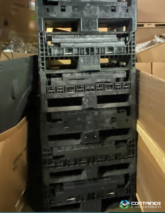Pallet Containers For Sale: Used 30x32x34 Collapsible Bulk Containers with drop doors - Black & Yellow In South Carolina - image 1