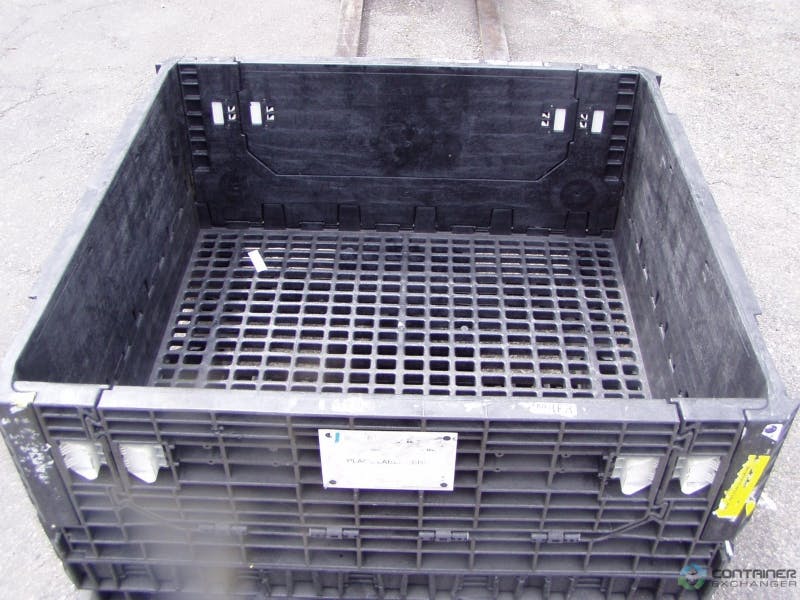 Pallet Containers For Sale: Used 45x48x25 Collapsible Bulk Containers - 2 Drop Doors - Black In Mississippi - image 3