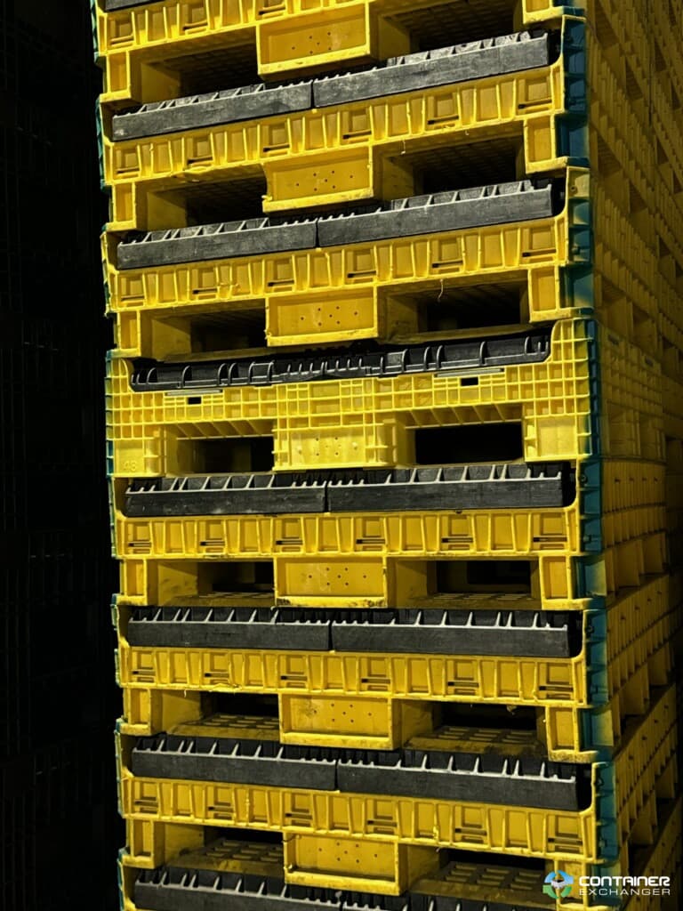 Used 45x48x34 Collapsible Bulk Containers with Drop Doors Black and ...