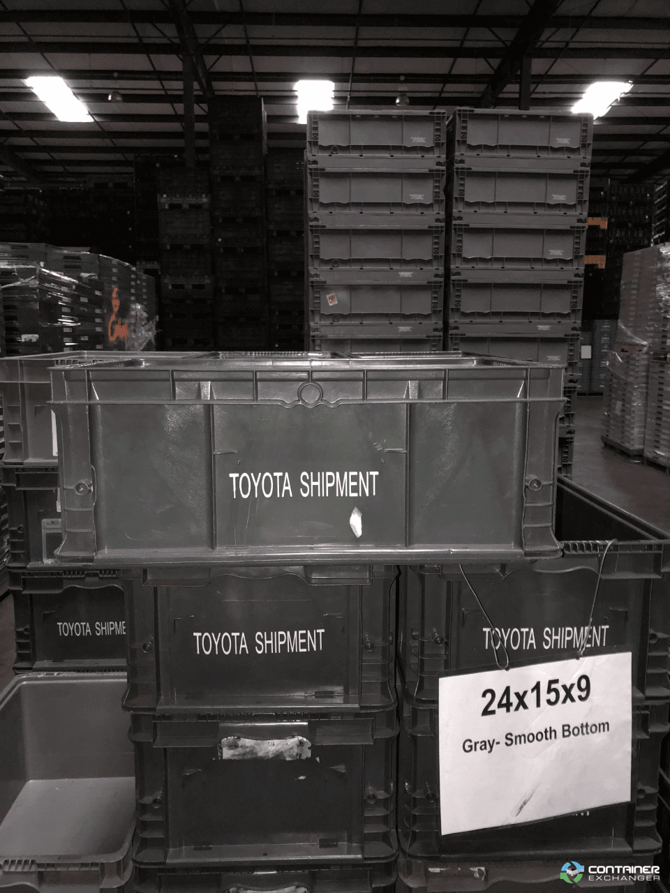 Used Stackable Plastic Totes Used 24x15x9 Stacking Totes In Mississippi | Container Exchanger