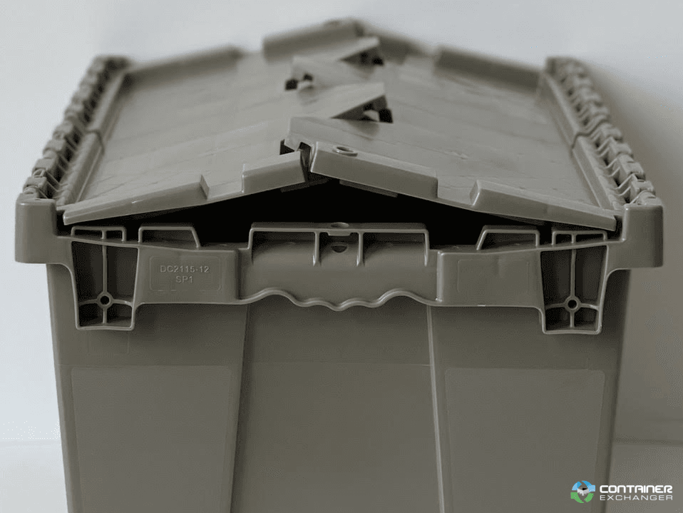 NEW Monoflo 21x15x12 Attached Lid Container - Gray Ohio | Container ...