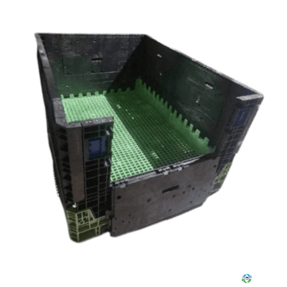 Used 64.5x48x34 Mixed Color 2-Hatch Collapsible Bulk Containers
