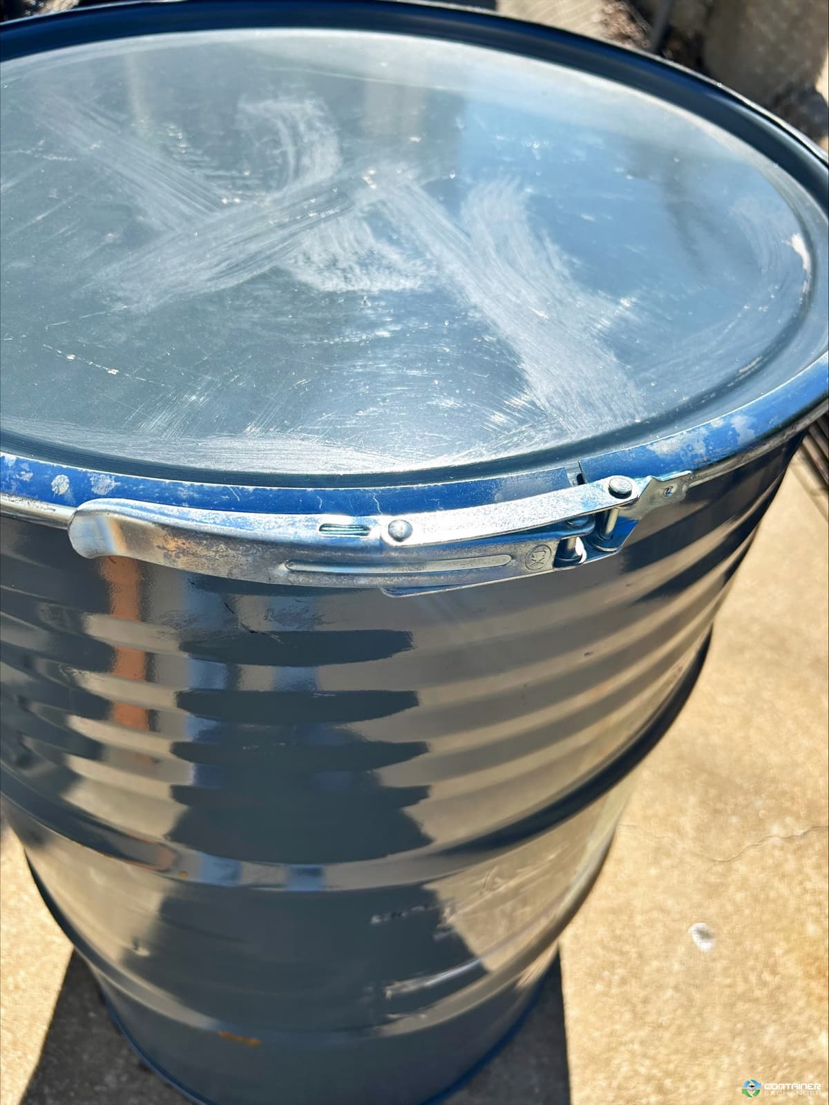 Used 55 Gallon Metal Drums Open Top with Lid & Snap Ring Texas